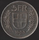 1933 Switzerland 5 Francs Coin – Silver – Helvetia