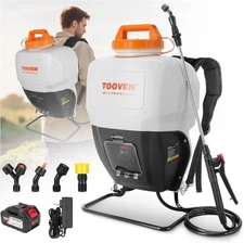 Toovem Backpack Sprayer 4 Gallon 15L Powered Garden Electric Sprayer w/4 Nozzles