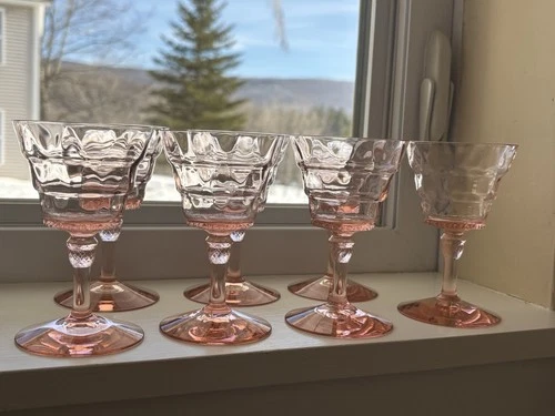 Pink Depression Cordial Glasses