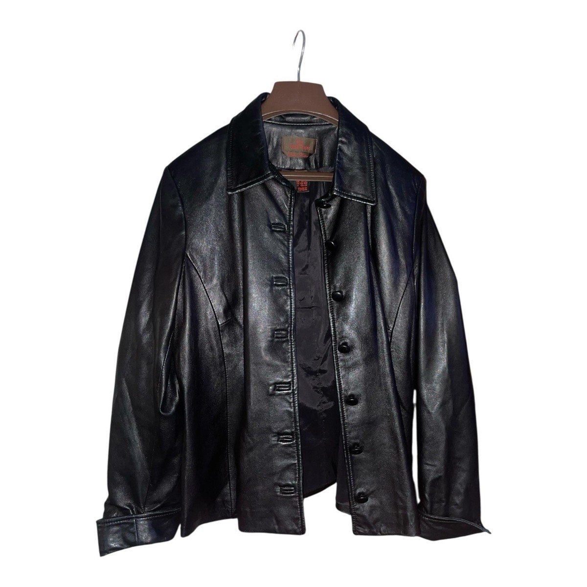 Women's Danier Black Italian Soft Leather Jacket Size M Ca 02558