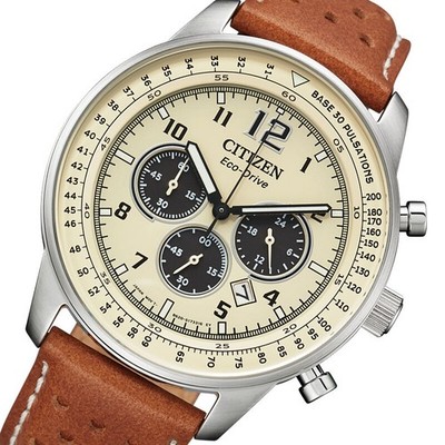 Citizen CA4500-08X Eco-Drive Chronograph Brown Leather Quartz Men s Watch