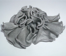GRAY FRENCH SILK 5" HAIR BARRETTE