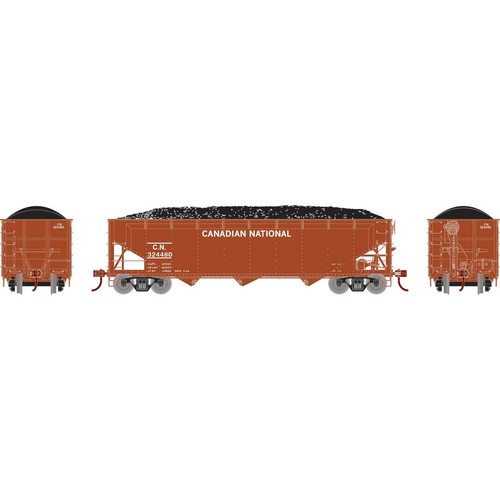 Athearn escala HO ~ 40' tolva de carbón desplazada con carga ~ Canadian National #324480 | Condition: New