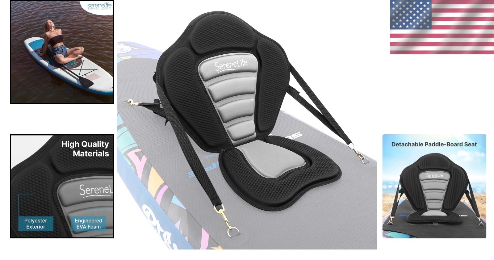 Detachable Universal Paddle Board Seat for Kayaks and Fishing Boats – Ergonom...