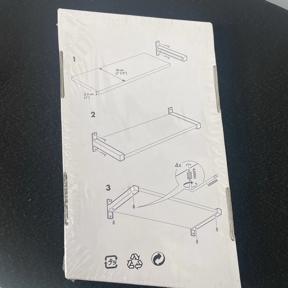 "Soportes de estante IKEA Ekby Bjarnum 21089 metal cepillado 7,5"" 101,361,35 NUEVO Foto 2 de 4