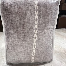 72 Mitovilla Boho Linen Shower Curtain Taupe/Brown Rustic Farmhouse w/ Hooks