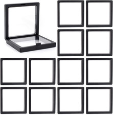 Framendino, 20 Pack Black 3D Floating Frame Display Case Challenge Coin 3.5X3.5X