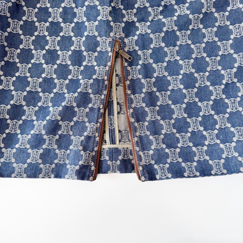 CELINE Macadam Triomphe Blue Denim Skirt - Picture 11 of 15