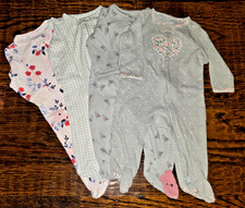 Carter's Baby Girl 3-6M Cotton Zip Sleeper Lot EUC