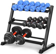KHAMAL 3 Tier Dumbbell Rack Stand Heavy Duty Home Gym