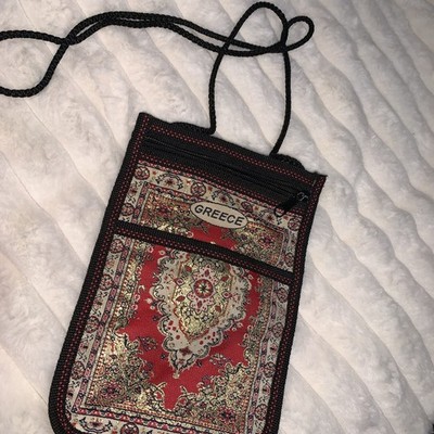 Boho Hipster Crossbody Tapestry Pattern Small Bag Three Pockets