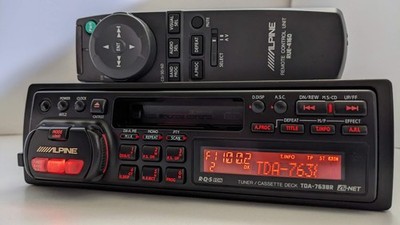 Vintage Flagship Alpine TDA-7638R Tape Car Radio HLTAC II Ai-Net