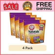 4 Bag Naturals Clumping Cat Litter W Corn Fibers, Odor Control,Fresh Scent, 9lbs