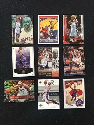 Vince Carter 9 Card Insert Lot Metal SP Close Ups Glass Platinum Nets Raptors