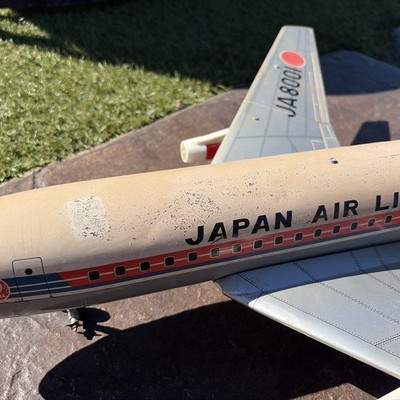 Vintage Nomura Tin Toy JAL DC-8 JA8001 Japan Airlines Jet Litho