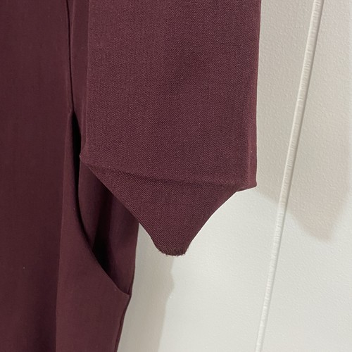 MM Lafleur Etsuko Dress Womens 12 Burgundy Sheath Minimalist Office Quiet Luxury - Picture 6 of 15