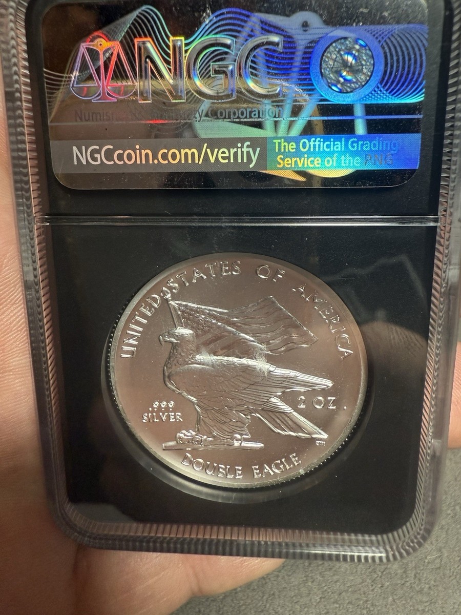 2022 2oz .999 Silver Mercanti HR Double Eagle Reverse Pf NGC Pf70