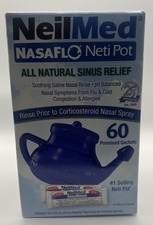 Neilmed Nasaflo Neti Pot Nasal Rinse Device Allergy, Sinus Relief Natural 50 Pkt
