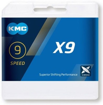 Kette 9 fach KMC X9  114 Glieder - Grau