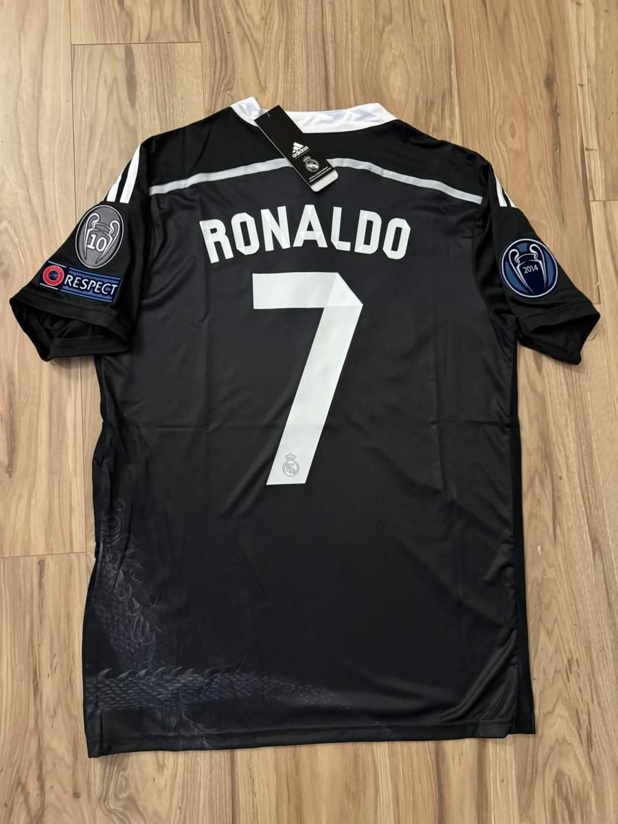 2015 レアル・マドリード　ドラゴンユニフォームRonaldo 7 黒 Ronaldo #7 Real Madrid 2014/2015 UCL Short Sleeve Black Dragon