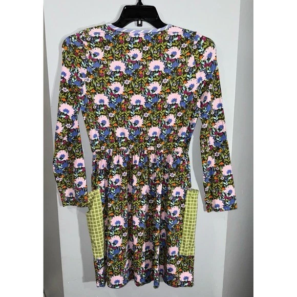 Matilda Jane 435 girls floral patchwork pocket knit long sleeve dress size 16 - Image 4 of 4
