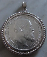 MDS KAISERREICH MÜNZANHÄNGER DREI 3 MARK 1912 F "WILHELM II.", SILBER  #