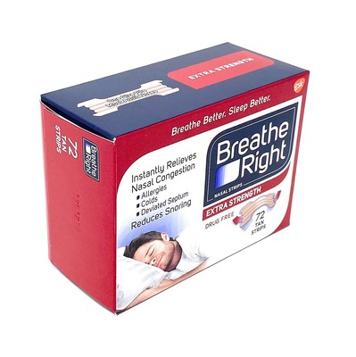 Extra Strength Breathe Right Strips 2Pack 72 Count Nose Strips for Snoring Re...