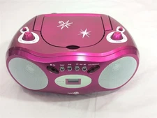 Nextplay Hot Pink Glitz & Glitter AM/FM Cd BOOMBOX NP400GB Works & Sounds Great 