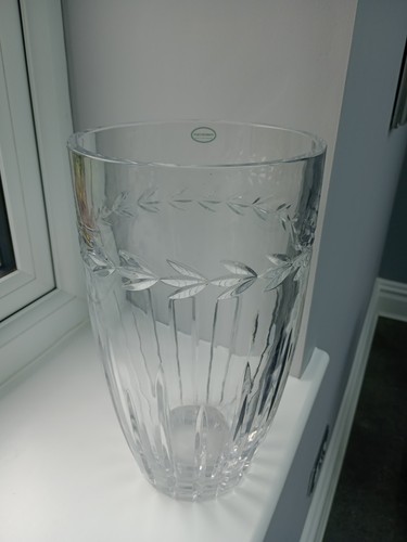Portmeirion Botanic Garden Large Clear Glass Vase 12" (30cm) Tall * 7" Rare