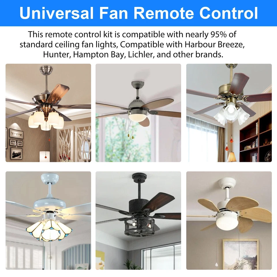 Universal Wireless 15M Timing Remote Control Receiver Ceiling Fan Lamp Light Kit - Image 4 of 4