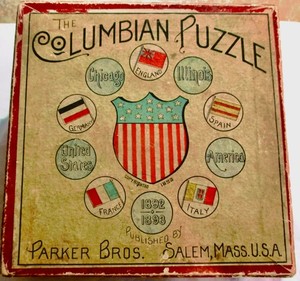 RARE WORLD'S COLUMBIAN PARKER BROTHERS GAME ORIGINAL BOX ALL PIECES+INSTRUCTIONS