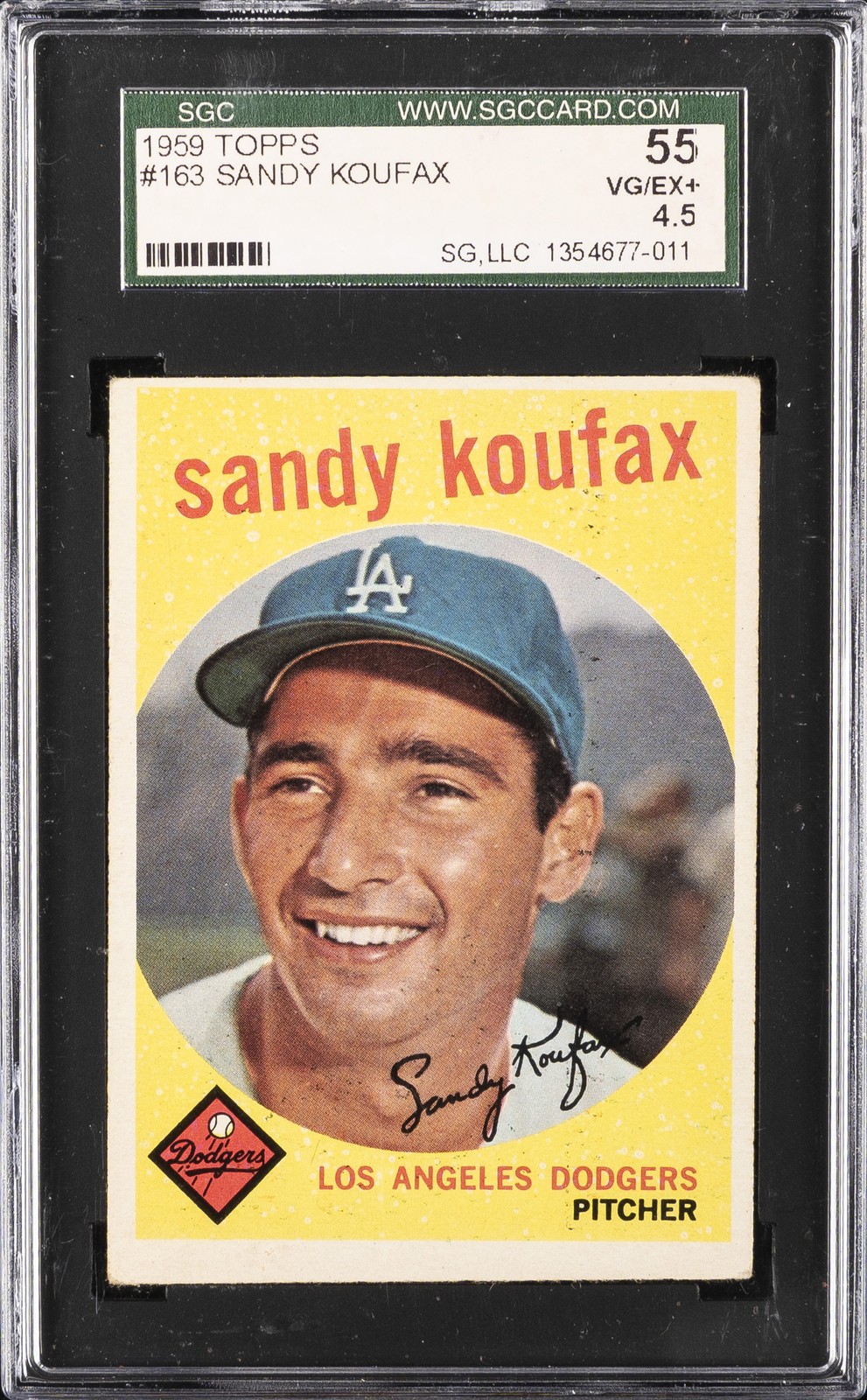1959 TOPPS #163 SANDY KOUFAX SGC 4.5
