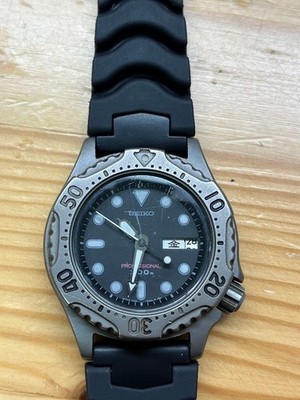 SEIKO Diver Professional 200m 7C43-6A10 Quartz Black Dial Titanium