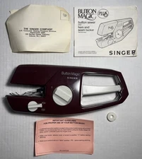 Vintage Singer Button Magic Hem & Seam Tacker Sewing Tool with Instructions