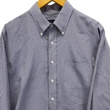 VTG Lands End Mens Regular Fit Checkered Button Down Long Sleeve Size 16H 35