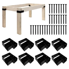 Workbench Brackets Kit, 4pcs Heavy Duty Work Bench Corner Bracket for 2x4 (Ac...