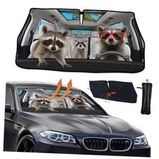 Raccoon Car Windshield Sunshade Umbrella Funny Raccoon Sun Shade raccoon-funny
