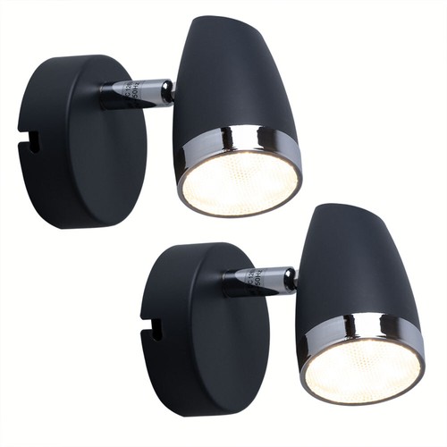 Wandleuchte Wandlampe Spotlampe schwenkbar LED Leseleuchte anthrazit H 13,5cm 2x - Bild 2 von 7