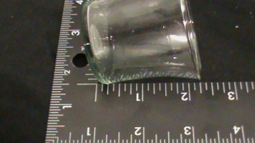 Tall Clear Lip Votive / Tealight Cups, PAIR, Green Dot, J33 - Picture 4 of 6