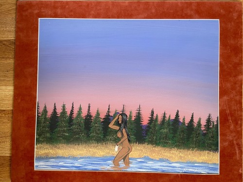 TIMOTHY TATE NEVAQUAYA COMANCHE  (DOC'S SON)  PAINTING MATTED 20" X 24" - Picture 1 of 4