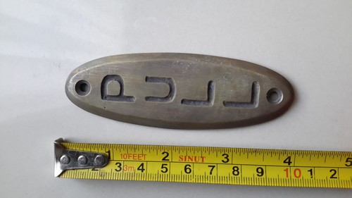 PULL Door or Bell sign Antique Original Reclaimed Art Deco Solid Brass 4" #F7 - Picture 7 of 9