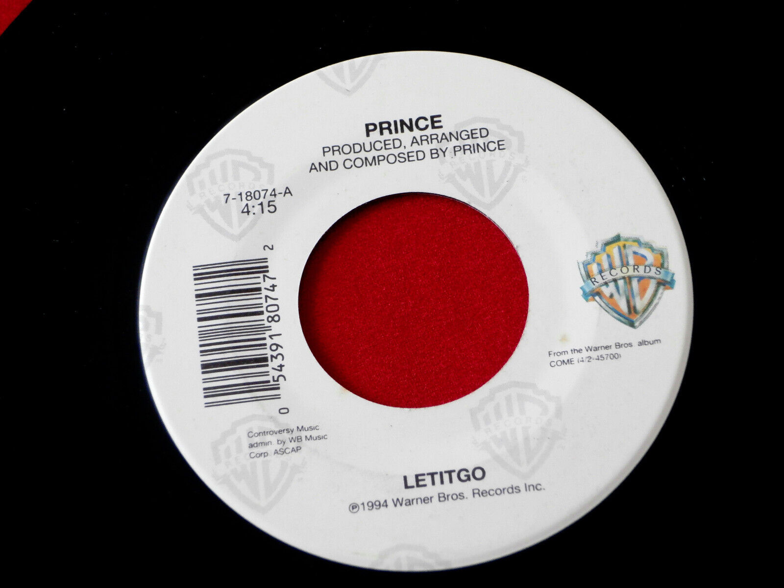 PRINCE~ LETITGO~ UNPLAYED COPY~ MINT~ SOLO~ W.B. RECORDS