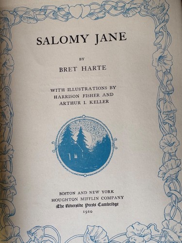 SALOMY JANE BY BRET HARTE 1910 HC COLOR ILLUSTRATIONS BY HARRISON FISHER N/FINE - Picture 5 of 10