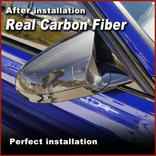 2xRHD Carbon Fiber Side Mirror Cover Caps Add-on For BMW F80 M3 F82 F83 M4 14-20 - Picture 4 of 14