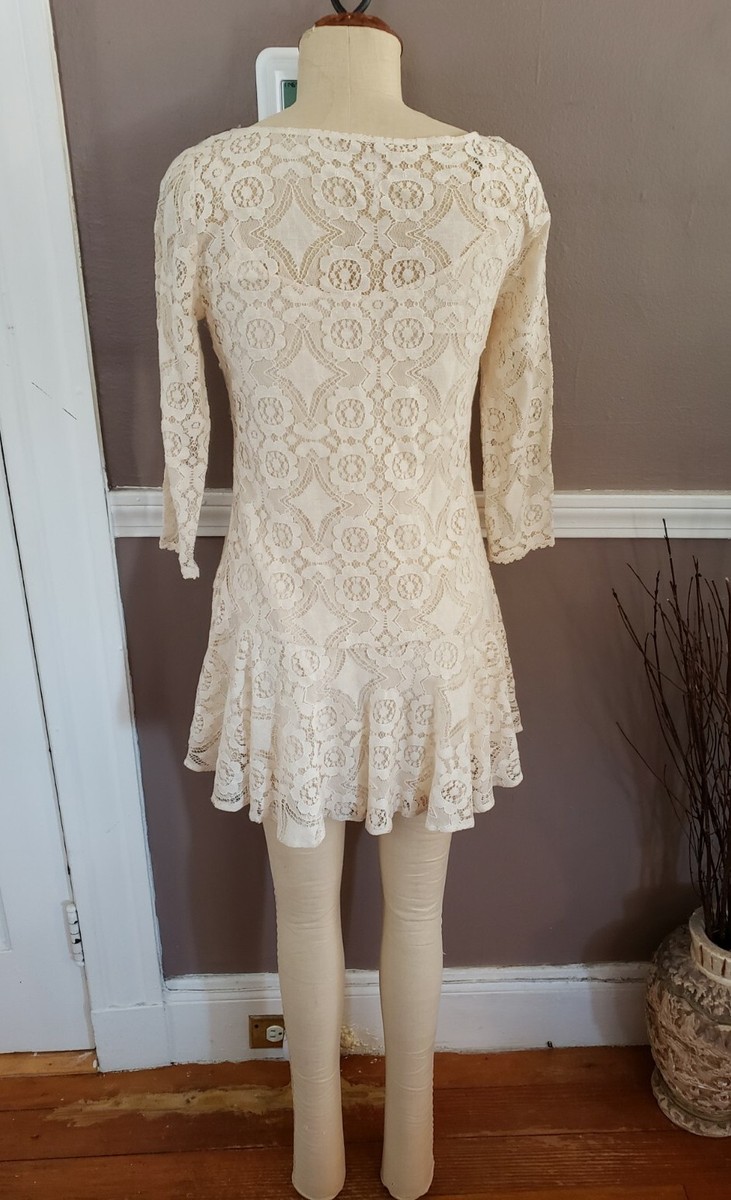 Fabulous Cream Color Sheer Lace Dress By Free People!! Size 0!! | eBay Fabulous Cream Color Sheer Lace Dress By Free People!! Size 0!! | eBay