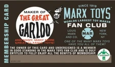 MARX TOYS FAN CLUB MEMBERSHIP CARD - VINTAGE FANTASY CARD