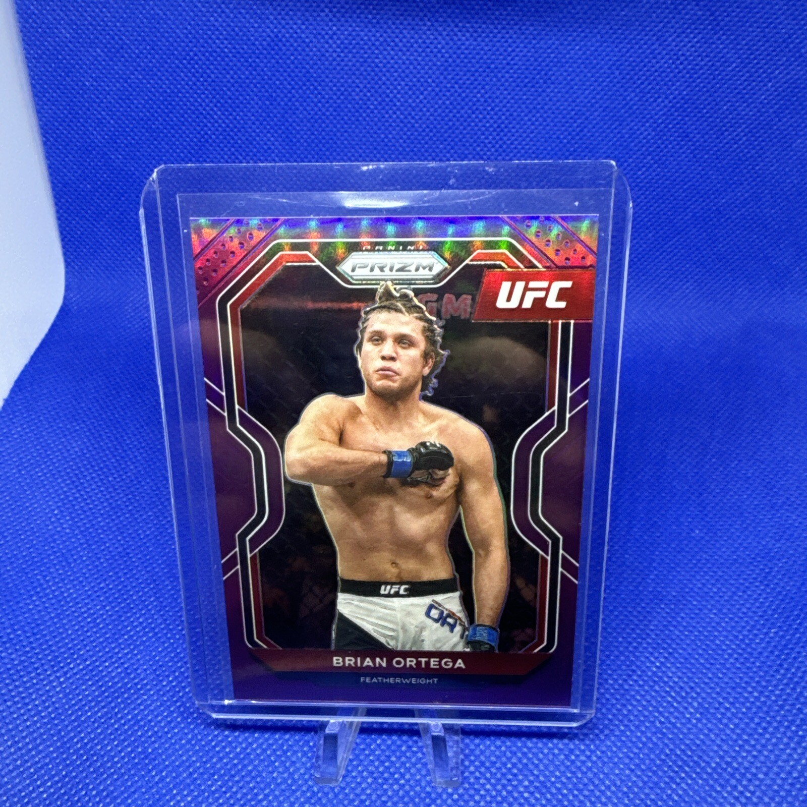 Brian Ortega 2021 Panini Prizm UFC Purple Refractor Card 34/149 #48