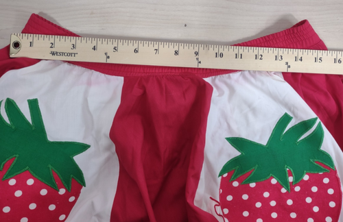 Vtg Homemade Square Dance Red Strawberry Applique Prairie Skirt Sz M Costume - Picture 3 of 11