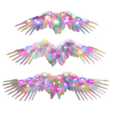 Pastel Angel Feather Elastic Wings Fairy LED Party Costume Festival Party Props