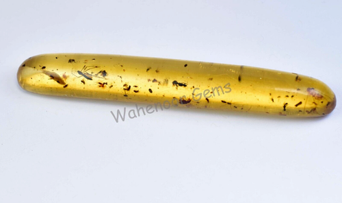 43.75 Ct 100% Natural Yellow Amber Insect Inclusion Certified Loose Gemstone - Picture 4 of 7